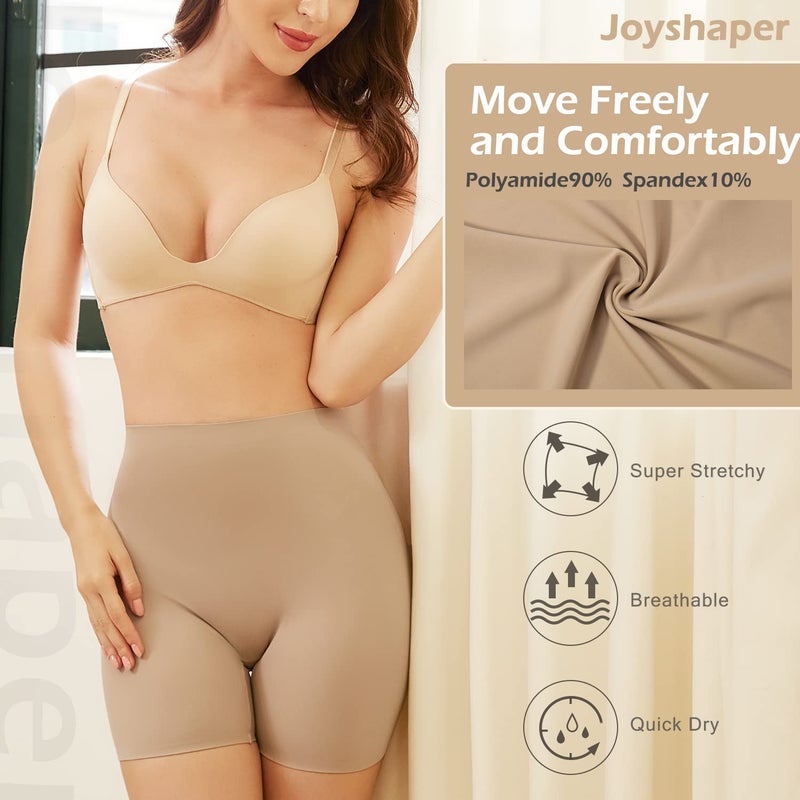 JOYSHAPER Slip Shorts for Under Dress Anti Chafing Underwear Under Dress Boyshorts Shapewear Shorts for Women #1 beige Medium - Image 2